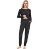 imageWiWi Viscose from Bamboo Womens Long Sleeve Pajama Sets Sleepwear with Jogger Pajamas Pants Soft Lounge Set Loungewear SXXLCharcoal Heather