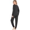 imageWiWi Viscose from Bamboo Womens Long Sleeve Pajama Sets Sleepwear with Jogger Pajamas Pants Soft Lounge Set Loungewear SXXLCharcoal Heather