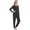 imageWiWi Viscose from Bamboo Womens Long Sleeve Pajama Sets Sleepwear with Jogger Pajamas Pants Soft Lounge Set Loungewear SXXLCharcoal Heather