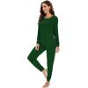 imageWiWi Viscose from Bamboo Womens Long Sleeve Pajama Sets Sleepwear with Jogger Pajamas Pants Soft Lounge Set Loungewear SXXLDark Green