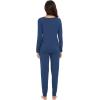 imageWiWi Viscose from Bamboo Womens Long Sleeve Pajama Sets Sleepwear with Jogger Pajamas Pants Soft Lounge Set Loungewear SXXLInk Blue