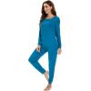 imageWiWi Viscose from Bamboo Womens Long Sleeve Pajama Sets Sleepwear with Jogger Pajamas Pants Soft Lounge Set Loungewear SXXLTeal Blue