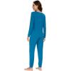 imageWiWi Viscose from Bamboo Womens Long Sleeve Pajama Sets Sleepwear with Jogger Pajamas Pants Soft Lounge Set Loungewear SXXLTeal Blue