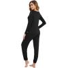 imageWiWi Viscose from Bamboo Womens Pajamas Set Soft Long Sleeve Top with Bottoms Crew Neck and Pockets SXXLBlack
