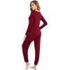 imageWiWi Viscose from Bamboo Womens Pajamas Set Soft Long Sleeve Top with Bottoms Crew Neck and Pockets SXXLWine