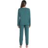 imageWiWi Womens Pajama Set Soft Long Sleeve Pajamas Viscose from Bamboo Top and Bottom Vneck Sleepwear Nightwear SXXLNavy Blue