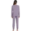 imageWiWi Womens Pajama Set Soft Long Sleeve Pajamas Viscose from Bamboo Top and Bottom Vneck Sleepwear Nightwear SXXLViolet