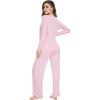 imageWiWi Womens Pajama Set Soft Long Sleeve Tee Pants Sleepwear 2 Piece Comfy Nightwear with Pockets Pjs SXXLBblush Pink