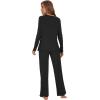 imageWiWi Womens Pajama Set Soft Long Sleeve Tee Pants Sleepwear 2 Piece Comfy Nightwear with Pockets Pjs SXXLCblack
