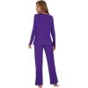 imageWiWi Womens Pajama Set Soft Long Sleeve Tee Pants Sleepwear 2 Piece Comfy Nightwear with Pockets Pjs SXXLCdark Purple