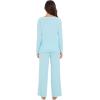 imageWiWi Womens Pajama Set with Pocket Long Sleeve Top with Long Pajama Pant Set Soft PJ Viscose from Bamboo Loungewear SXXLAqua