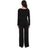 imageWiWi Womens Pajama Set with Pocket Long Sleeve Top with Long Pajama Pant Set Soft PJ Viscose from Bamboo Loungewear SXXLBlack