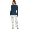 imageWiWi Womens Pajamas Set Printed Viscose from Bamboo Lounge Sets Soft Pajama Long Sleeve Sleepwear SXXLGreen