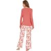 imageWiWi Womens Pajamas Set Printed Viscose from Bamboo Lounge Sets Soft Pajama Long Sleeve Sleepwear SXXLLight Coral
