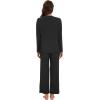 imageWiWi Womens Pajamas Set Sleepwear Loungewear Long Sleeve Pajama Sets Soft Pjs Viscose from Bamboo 2 Piece PJ SXXLAblack