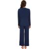 imageWiWi Womens Pajamas Set Sleepwear Loungewear Long Sleeve Pajama Sets Soft Pjs Viscose from Bamboo 2 Piece PJ SXXLAnavy