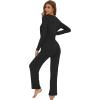 imageWiWi Womens Pajamas Set Sleepwear Loungewear Long Sleeve Pajama Sets Soft Pjs Viscose from Bamboo 2 Piece PJ SXXLBblack