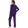 imageWiWi Womens Pajamas Set Sleepwear Loungewear Long Sleeve Pajama Sets Soft Pjs Viscose from Bamboo 2 Piece PJ SXXLBdark Purple