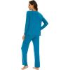 imageWiWi Womens Pajamas Set Sleepwear Loungewear Long Sleeve Pajama Sets Soft Pjs Viscose from Bamboo 2 Piece PJ SXXLBteal Blue