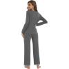 imageWiWi Womens Pajamas Set Sleepwear Loungewear Long Sleeve Pajama Sets Soft Pjs Viscose from Bamboo 2 Piece PJ SXXLCdark Heather Grey