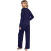 imageWiWi Womens Pajamas Set Sleepwear Loungewear Long Sleeve Pajama Sets Soft Pjs Viscose from Bamboo 2 Piece PJ SXXLCnavy