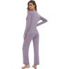 imageWiWi Womens Pajamas Set Sleepwear Loungewear Long Sleeve Pajama Sets Soft Pjs Viscose from Bamboo 2 Piece PJ SXXLCviolet