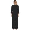 imageWiWi Womens Pajamas Set Sleepwear Loungewear Long Sleeve Pajama Sets Soft Pjs Viscose from Bamboo 2 Piece PJ SXXLDblack