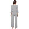imageWiWi Womens Pajamas Set Sleepwear Loungewear Long Sleeve Pajama Sets Soft Pjs Viscose from Bamboo 2 Piece PJ SXXLDheather Grey