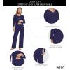 imageWiWi Womens Pajamas Set Sleepwear Loungewear Long Sleeve Pajama Sets Soft Pjs Viscose from Bamboo 2 Piece PJ SXXLDnavy