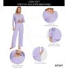imageWiWi Womens Pajamas Set Sleepwear Loungewear Long Sleeve Pajama Sets Soft Pjs Viscose from Bamboo 2 Piece PJ SXXLDtaro Purple