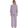 imageWiWi Womens Pajamas Set Sleepwear Loungewear Long Sleeve Pajama Sets Soft Pjs Viscose from Bamboo 2 Piece PJ SXXLDviolet