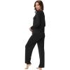 imageWiWi Womens Pajamas Set with Long Sleeve and Pants Soft Loungewear Comfortable Sleepwear Viscose from Bamboo SXXLBlack