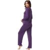 imageWiWi Womens Pajamas Set with Long Sleeve and Pants Soft Loungewear Comfortable Sleepwear Viscose from Bamboo SXXLDark Purple