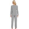 imageWiWi Womens Pajamas Set with Long Sleeve and Pants Soft Loungewear Comfortable Sleepwear Viscose from Bamboo SXXLHeather Grey