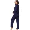 imageWiWi Womens Pajamas Set with Long Sleeve and Pants Soft Loungewear Comfortable Sleepwear Viscose from Bamboo SXXLNavy