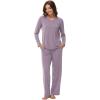 imageWiWi Womens Pajamas Set with Long Sleeve and Pants Soft Loungewear Comfortable Sleepwear Viscose from Bamboo SXXLViolet