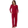 imageWiWi Womens Pajamas Set with Long Sleeve and Pants Soft Loungewear Comfortable Sleepwear Viscose from Bamboo SXXLWine Red