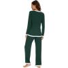 imageWiWi Womens Viscose from Bamboo Pajama Sets Soft Long Sleeves Top with Pants Loose 2 Pieces Loungewear Set SXXLAfence Green