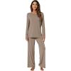 imageWiWi Bamboo Viscose Pajama Set for Women Soft Long Sleeve Top with Pants Sleepwear 2 Piece Pjs Sets Sleepwear SXXLCamel