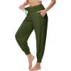 imageWiWi Jogger Pant for Women High Waist Yoga Pants Soft Comfy Viscose from Bamboo Womens Pajama Bottoms SXXLArmy Green