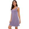 imageWiWi Soft Viscose from Bamboo Sleeveless Nightgowns for Women UNeck Tank Pajamas Gowns Sleep Shirt SXXLViolet