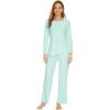 imageWiWi Viscose from Bamboo Pajamas Set for Women Soft Long Sleeve Pj Sleepwear Knit Jammies Pants Lounge Sets Loungewear SXXLAaqua