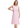 imageWiWi Viscose from Bamboo Tank Nightgown for Women UNeck Summer Sleeveless Sleep Shirts SXXLBpink