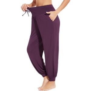 imageWiWi Jogger Pant for Women High Waist Yoga Pants Soft Comfy Viscose from Bamboo Womens Pajama Bottoms SXXLMulberry