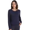 imageWiWi Womens Pajama Top Soft Long Sleeve Longewear Casual Crew Neck Basic Tee T Shirts Stretch Softwear SXXLNavy