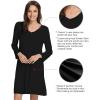 imageWiWi Bamboo Viscose Nightgowns for Women Soft Long Sleeve Nightgown Plus Size Sleep Shirt Pajama Gown Sleepwear S4XAblack