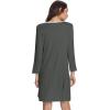imageWiWi Bamboo Viscose Nightgowns for Women Soft Long Sleeve Nightgown Plus Size Sleep Shirt Pajama Gown Sleepwear S4XAcharcoal