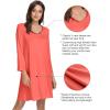 imageWiWi Bamboo Viscose Nightgowns for Women Soft Long Sleeve Nightgown Plus Size Sleep Shirt Pajama Gown Sleepwear S4XAcoral