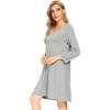 imageWiWi Bamboo Viscose Nightgowns for Women Soft Long Sleeve Nightgown Plus Size Sleep Shirt Pajama Gown Sleepwear S4XAheather Grey