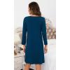 imageWiWi Bamboo Viscose Nightgowns for Women Soft Long Sleeve Nightgown Plus Size Sleep Shirt Pajama Gown Sleepwear S4XAink Blue